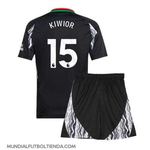 Camiseta Arsenal Jakub Kiwior #15 Segunda Equipación Replica 2024-25 para niños mangas cortas (+ Pantalones cortos)